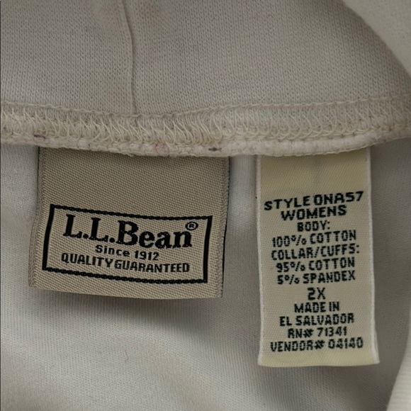L.L. Bean 2X White Turtleneck Long Sleeve Top - Picture 4 of 5